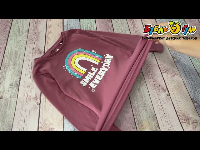 Лонгслив Lanson Kids с надписью smile everyday розовый - видео