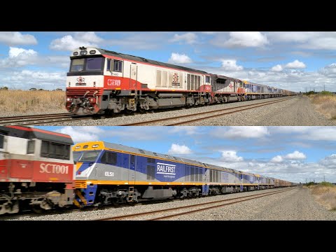 7 Diesel Locomotives & 99 Wagons On SCT 2PM9 Freight Train (17/2/2022) - PoathTV Australian Railways
