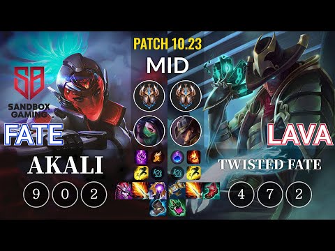 SB FATE Akali vs Lava Twisted Fate Mid - KR Patch 10.23