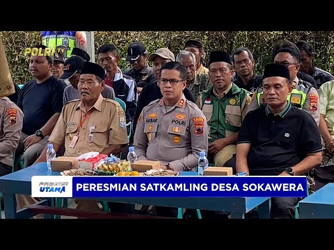 KAPOLRES PURBALINGGA BERI BANTUAN OPERASIONAL DALAM PERESMIAN SATKAMLING DESA SOKAWERA