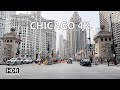 Driving Chicago 4K HDR Skyscraper Sunset USA