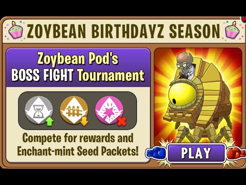 Plants vs Zombies 2 Battlez S1 Week 63 8.5M ZoybeanPod Boss Fight | No Premium Low Level Plants