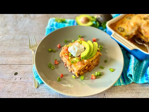 VEGETARIAN Mexican Tortilla Casserole Recipe (easy!)