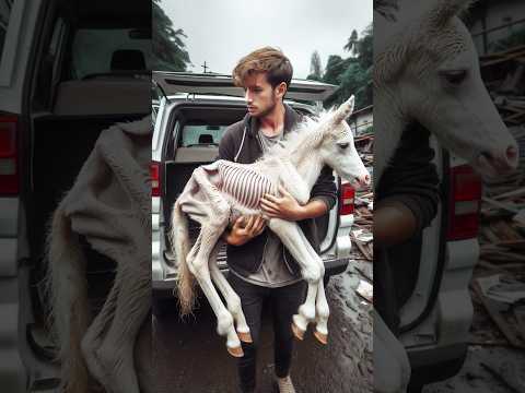 rescue weak baby horse 🐎 #horse #helphorse #weak #treatment #food #babyanimals #foal #Yüküm ağır