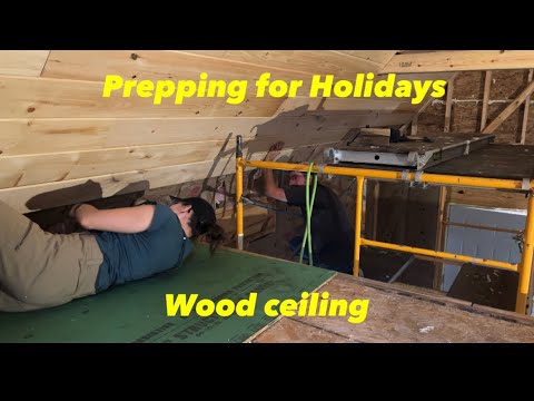 CABIN BUILD WOOD CEILING| Part 17 | OFF GRID BUILD