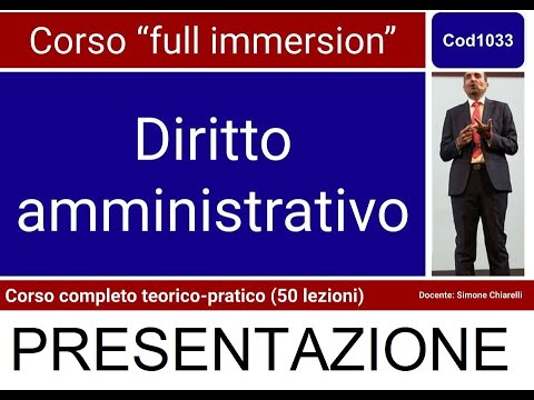 Cod1033 - ADMINISTRATIVE LAW (Full immersion course) - PRESENTATION