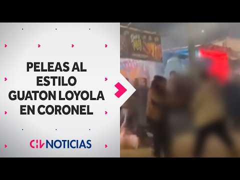 Golpes y palos: Registraron pelea en fondas de Coronel - CHV Noticias