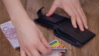 Классическое портмоне для мужчин с блоком для карточек из натуральной кожи ST Leather 19473 черное