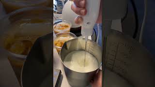 How to make a Fluffy Foam Milk with Hand Milk Frother | #coffeeasmr