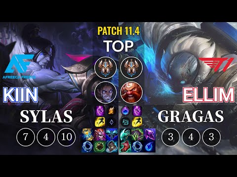 AF Kiin Sylas vs T1 Ellim Gragas Top - KR Patch 11.4