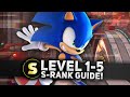 Sonic Frontiers - Cyberspace Level 1-5 S-Rank Time Guide (4K/60FPS)