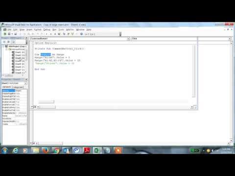Excel 2013 Tutorial#69 Range Object in Excel 2013