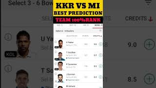 MI VS KOL DREAM11 PREDICTION | MUMBAI VS KOLKATA DREAM11 TEAM | TODAY IPL MATCH DREAM11 TEAM