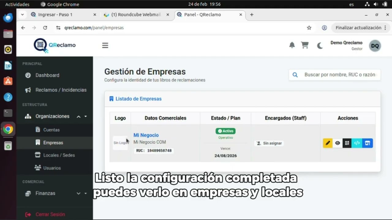Configuracióin de tu cuenta 
