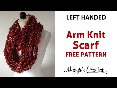 Arm Knit Cowl Scarf with Enchant, City Life, & Ever Soft Yarn - Left Handed