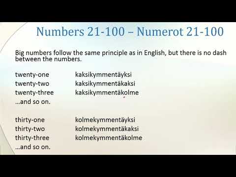 Learn Finnish! Lesson 5: Numbers 21-100 - Numerot 21-100 in Burmese