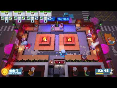 Overcooked 2 - Level 1-4 - 4 Stars - 2 Player co-op