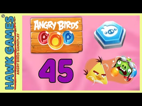 Angry Birds Stella POP Bubble Shooter Level 45 Hard - Walkthrough, No Boosters