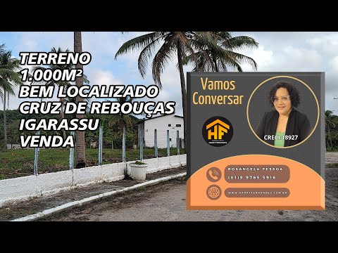 Terreno 1000 m², Cruz de Rebouças - Igarassu/Pernambuco. VENDA (Preço na Descrição)