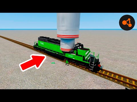 Hydraulic Press vs Trains – BeamNG Drive