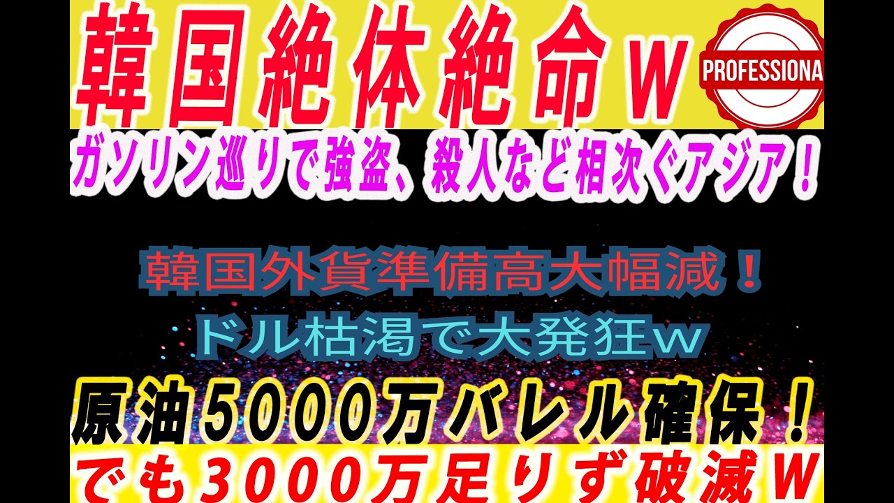 【ゆっくり解説】韓国は原油枯渇して破滅するか ドル枯渇して破滅するか両方地獄ｗ 他3選〔プロの解説〕