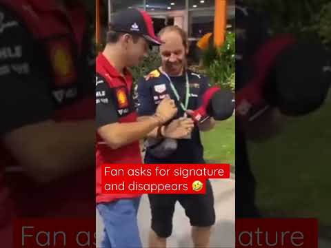 Fan asks for signature then disappears 🤣 #f1 #formula1
