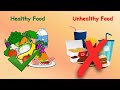 Healthy Food Unhealthy Food Healthy Vs Unhealthy Food Healthy Food Names Healthy Eating For Kids