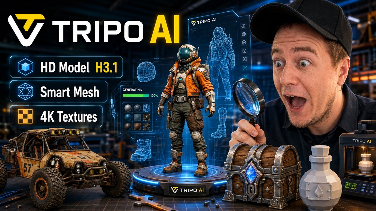 Tripo AI – HD Model H3.1 &amp; Smart Mesh for Fast AI 3D Creation