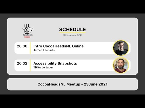 CocoaHeadsNL Online Meetup, 23 June 2021 thumbnail
