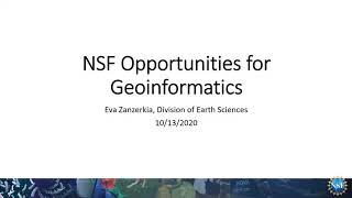 NSF Opportunities for Geoinformatics