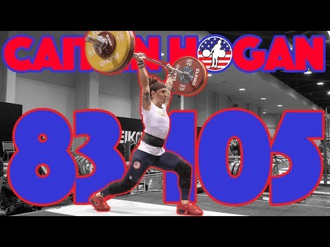 Caitlin Hogan Heavy Training (83kg Snatch + 105kg Clean and Jerk + 125kg FS) - 2017 WWC [4k 60]