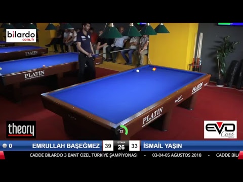 EMRULLAH BAŞEĞMEZ & İSMAİL YAŞIN Bilardo Maçı - CADDE BİLARDO 3 BANT ÖZEL TÜRKİYE ŞAMPİYONASI-Çeyrek Final