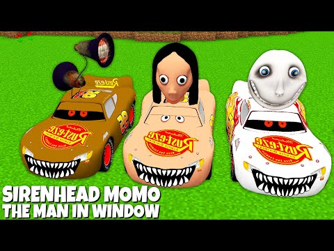 I Found SIRENEAD MCQUEEN EXE AND MOMO MCQUEEN EXE AND THE MAN IN WINDOW MCQUEEN EXE in MINECRAFT