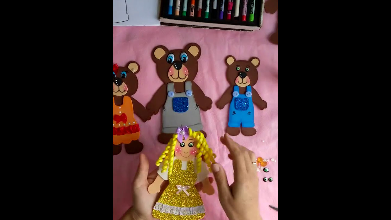 COMO FAZER personagens da história infantil: CACHINHOS DOURADOS em EVA