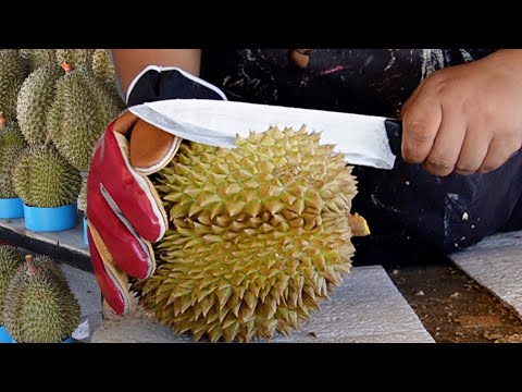 Durian Heaven! Amazing Speed Durian Cutting Skills Master - Thai Street Food