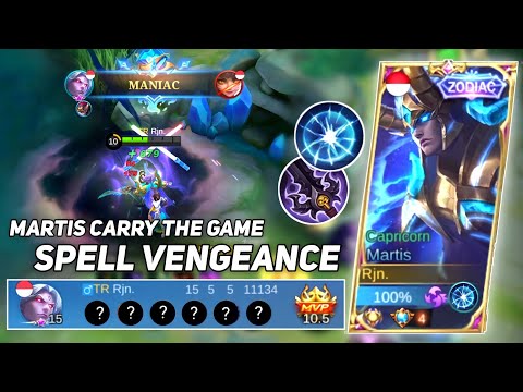 MARTIS SPELL VENGEANCE TERBAIK GADA OBAT❗AUTO MANIAC❗GAMEPLAY TOP GLOBAL MARTIS INDONESIA - MLBB