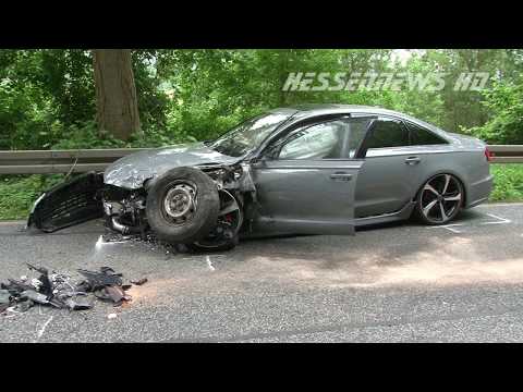KS: Schwerer Unfall auf B3 - 1 Monat alter Audi Schrott 29.06.2017