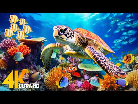 Under Red Sea 4K - Beautiful Coral Reef Fish in Aquarium, Sea Animals for Relaxation - 4K Video #88
