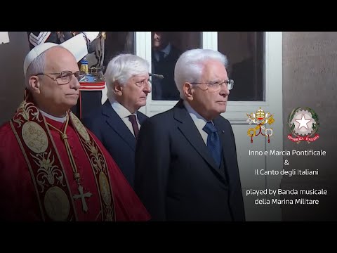 Inno e Marcia Pontificale & Il Canto degli Italiani - Pope Leo XIV visit Palazzo del Quirinale