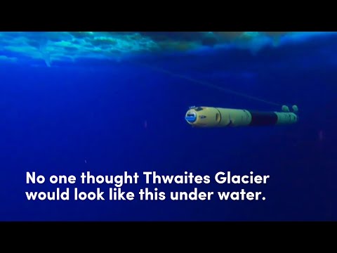 New close-up view of melting beneath Thwaites Glacier