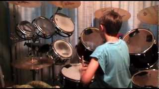 Young Drummers cover of the EAGLES-Last Good Time In Town.avi