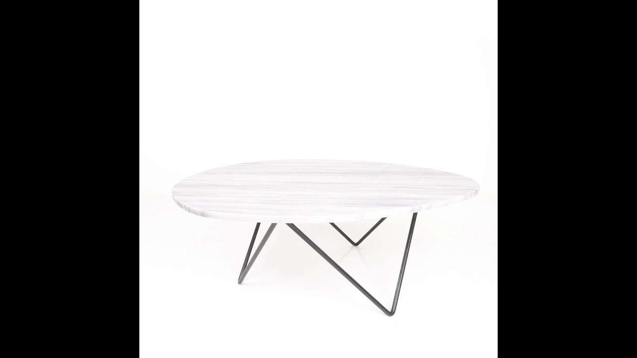 Marmeren Salontafel - Richard - 100×80cm - Wit Marmer - Zwart