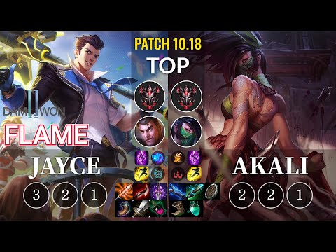 DWG Flame Jayce vs Akali Top - KR Patch 10.18