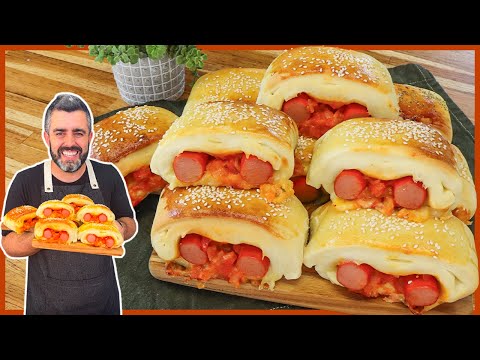 CACHORRO QUENTE DE FORNO I SABOR INEXPLICÁVEL I MASSA FOFINHA I SUPER FÁCIL FAZER I Receitas de Pai