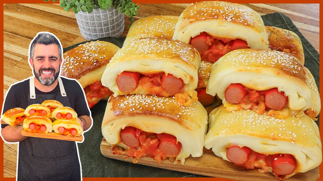 CACHORRO QUENTE DE FORNO I SABOR INEXPLICÁVEL I MASSA FOFINHA I SUPER FÁCIL FAZER I Receitas de Pai