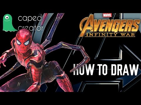 How to draw Infinity War Spiderman (Iron Spider) Video  - Step by Step
