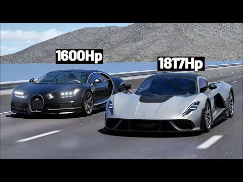 HENNESSEY VENOM F5 VS BUGATTI CHIRON | 20KM DRAG RACE