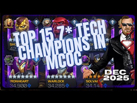 The BEST 15 TECH Champions Ranked! December 2025 MCOC Ranking Series Vid 8