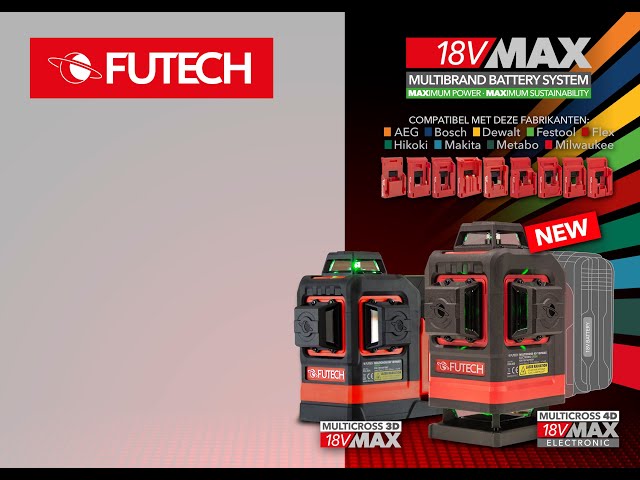 Futech Multicross 4D 18VMAX Electronic Kruislijnlaser - groen - 4 lijnen - IP54-image