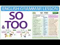 SO Vs TOO I Am Too So Am I He Does Too So Does He Learn English Grammar